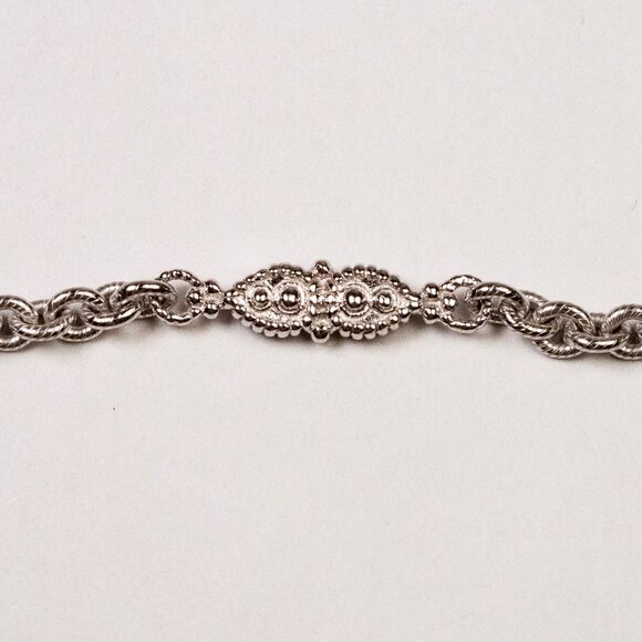 Judith Ripka Sterling Silver with Dyed Sapphire Pendant Necklace    (JR 7) - Picture 5 of 9